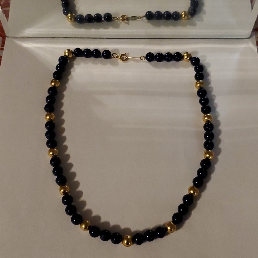 Napier Dark Blue and Gold Necklace
